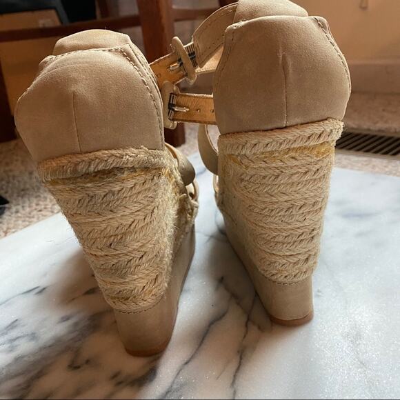 Aldo Tan Faux Suede & Macrame Strappy Wedge Sandal - Picture 4 of 6